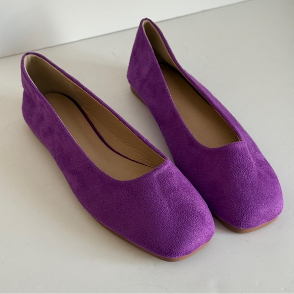 Unbranded Women's Purple Square Toe Faux Suede Ballet Flats Size EU 38 | US 7.5 - Picture 6 of 8